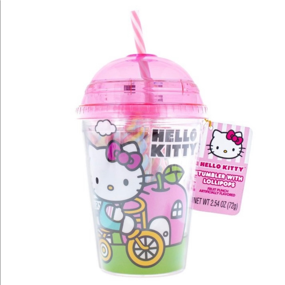 Hello Kitty tumbler with lollipops